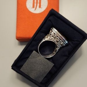 John Hardy Sterling Silver, Gold (accents) and Honey Citrine Ring